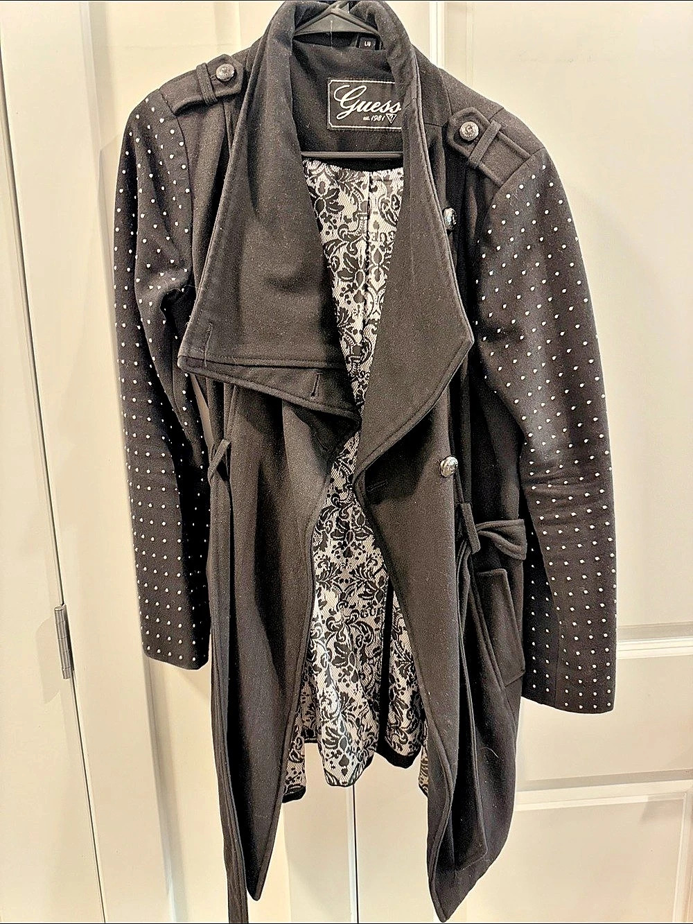 Guess Studded Moto Jacket in Black Like New